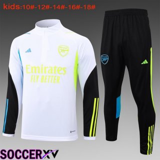 Arsenal Training Tracksuit Suit Kids White 2024/2025