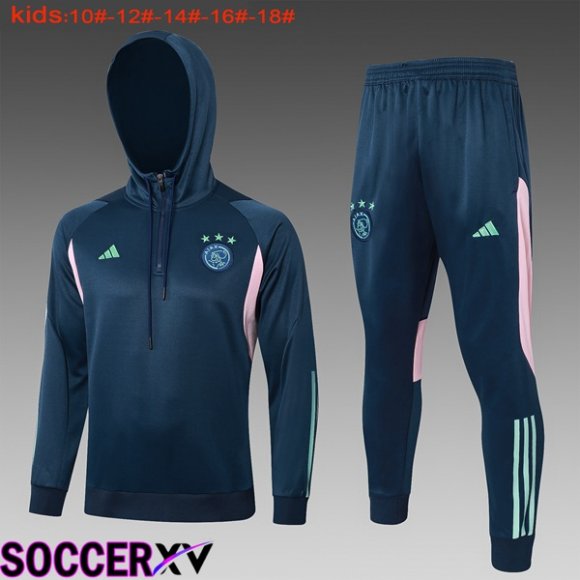 AFC Ajax Training Tracksuit Hoodie Kids Blue Royal 2024/2025