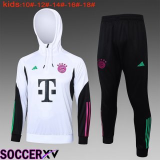 Bayern Munich Training Tracksuit Hoodie Kids White 2024/2025