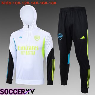 Arsenal Training Tracksuit Hoodie Kids White 2024/2025