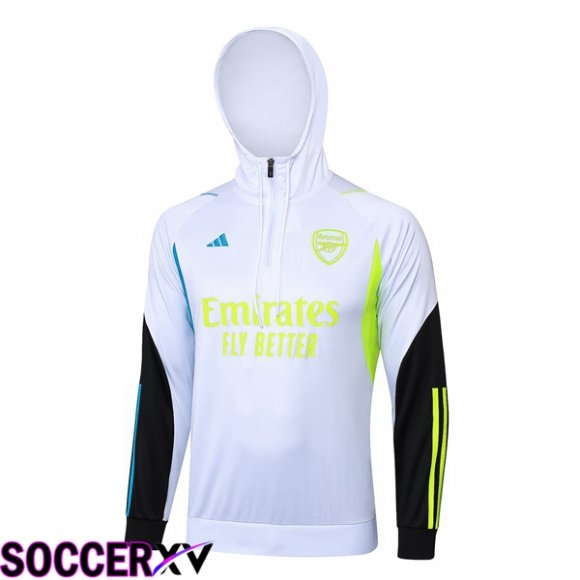 Arsenal Training Sweatshirt Hoodie White 2024/2025