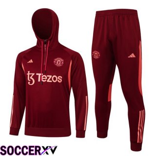 Manchester United Training Tracksuit Sweatshirt Hoodie Red 2024/2025