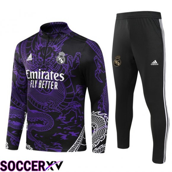 Real Madrid Training Tracksuit Suit Purple 2024/2025