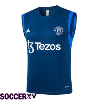 Manchester United Soccer Vest + Shorts Blue Royal 2024/2025