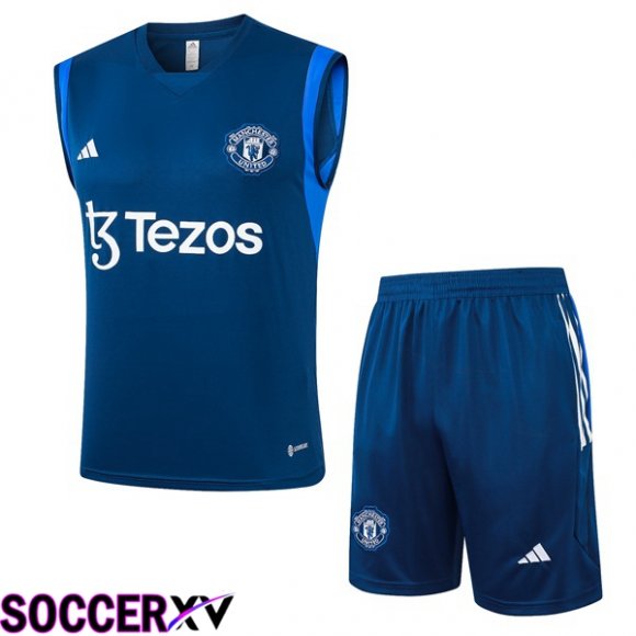 Manchester United Soccer Vest + Shorts Blue Royal 2024/2025