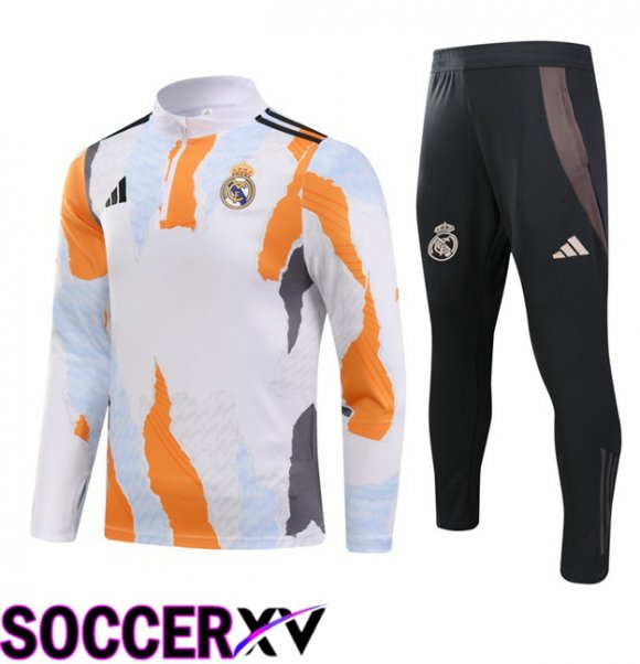 Real Madrid kit Training Tracksuit White Yellow 2025/2026