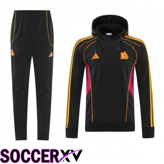 AS Rome Training Tracksuit - Training Sweatshirt Hoodie Black 2025/2026