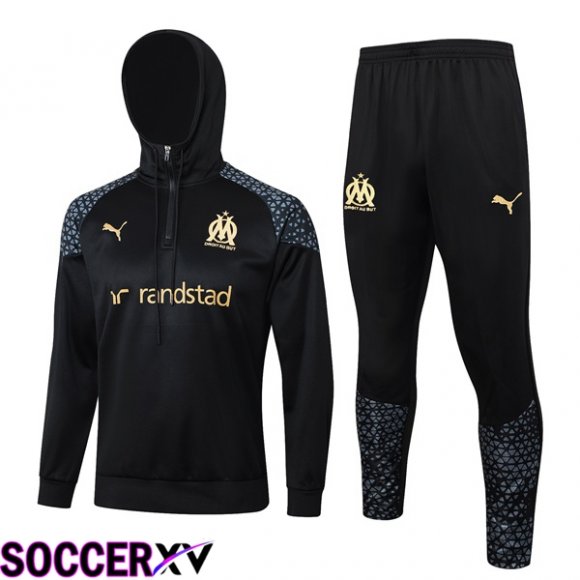 Marseille OM Training Tracksuit Sweatshirt Hoodie Black 2024/2025