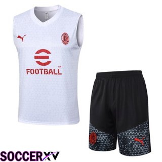 AC Milan Soccer Vest + Shorts White 2024/2025