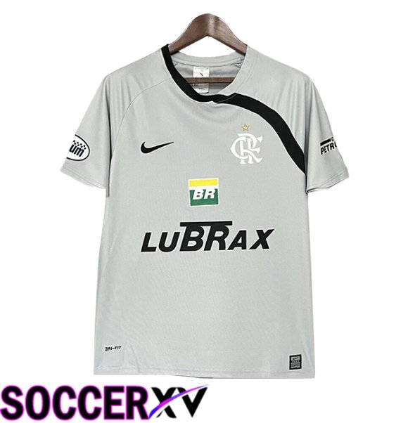 Flamengo Retro Goalkeeper Soccer Jersey Grey 2008