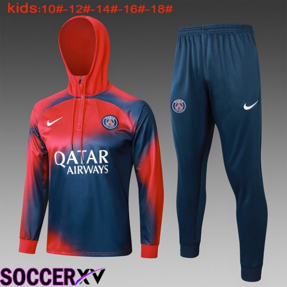 Paris PSG Training Tracksuit Hoodie Kids Red Blue Royal 2024/2025