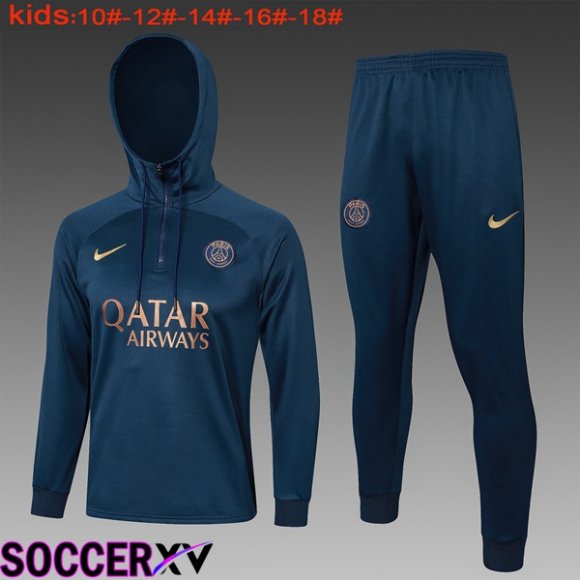 Paris PSG Training Tracksuit Hoodie Kids Blue Royal 2024/2025