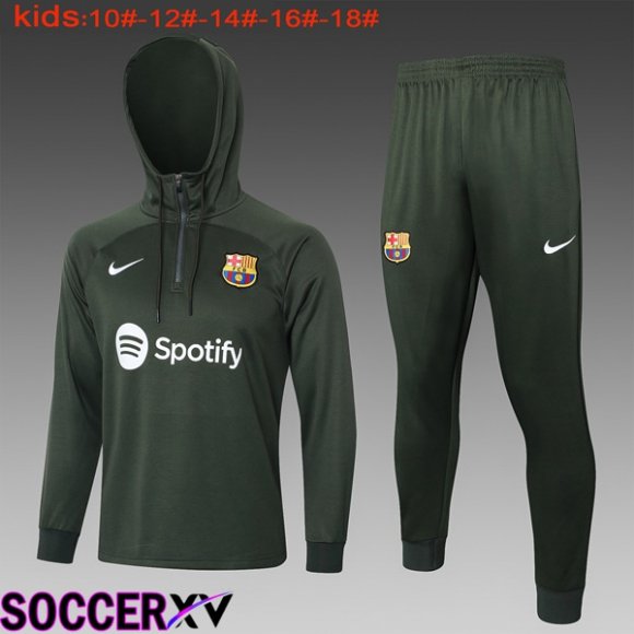 FC Barcelona Training Tracksuit Hoodie Kids Green 2024/2025