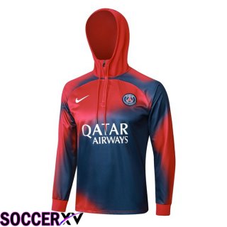 Paris PSG Training Sweatshirt Hoodie Red Blue 2024/2025