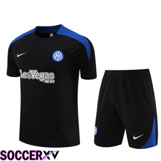 Inter Milan Training T Shirt + Shorts Black 2024/2025