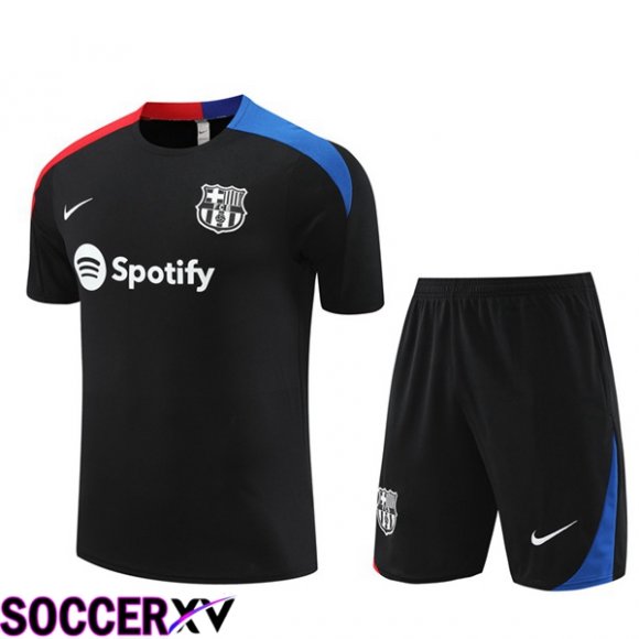 FC Barcelona Training T Shirt + Shorts Black 2024/2025