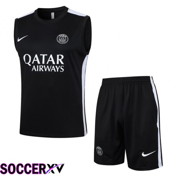 Paris PSG Soccer Vest + Shorts Black 2024/2025