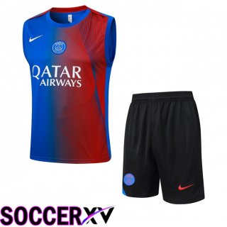 Paris PSG Gilet Soccer + Shorts Blue Red 2025/2026