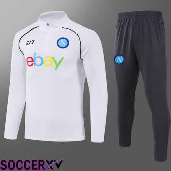 SSC Naples Training Tracksuit Suit Kids White 2024/2025