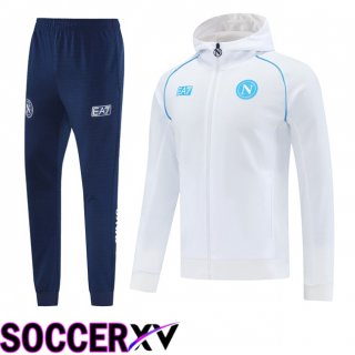 SSC Napoli Training Tracksuit - Training Sweatshirt Hoodie White 2025/2026