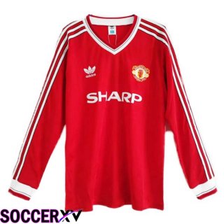 Manchester United Retro Soccer Jersey Home Long sleeve Red 1986-1988