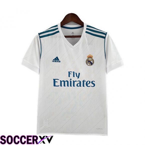 Real Madrid Retro Soccer Jersey Home White 2017-2018