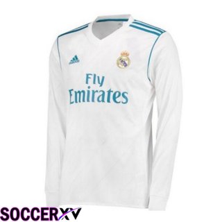 Real Madrid Retro Soccer Jersey Home Long sleeve White 2017-2018