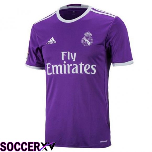 Real Madrid Retro Soccer Jersey Away Purple 2016-2017