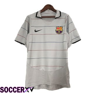 FC Barcelona Retro Soccer Jersey Away Grey 2003-2004