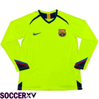 FC Barcelona Retro Soccer Jersey Away Long sleeve Green 2005-2006