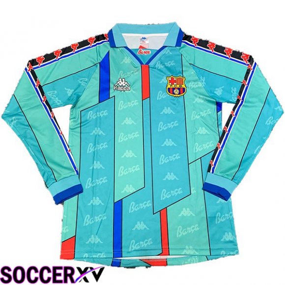 FC Barcelona Retro Soccer Jersey Away Long sleeve Blue 1996-1997