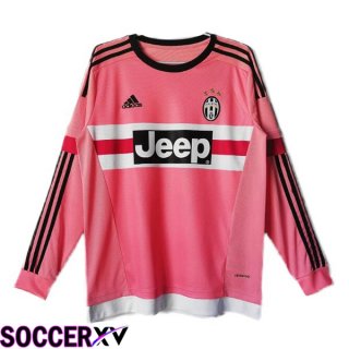 Juventus Retro Soccer Jersey Away Long sleeve Pink 2015-2016