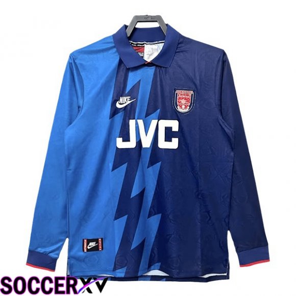 Arsenal Retro Soccer Jersey Away Long sleeve Blue 1995-1996