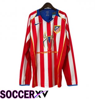 Atletico Madrid Retro Home Soccer Jersey Long sleeve Red 2004-2005