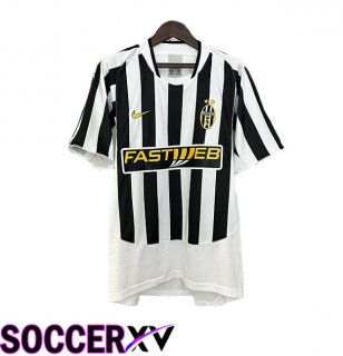 Juventus Retro Home Soccer Jersey Black White 2003-2004