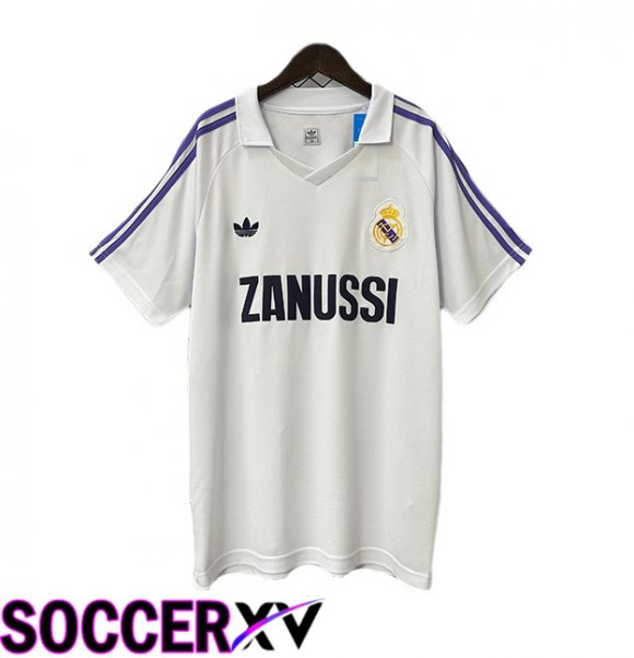 Real Madrid Retro Home Soccer Jersey White 1984-1985