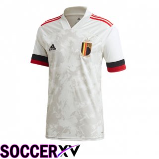 Belgium Retro Away Soccer Jersey White 2020