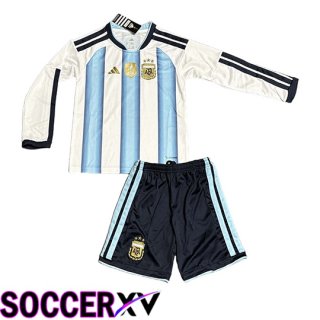 Argentina Kids Home Soccer Jersey Long sleeve 2026/2027