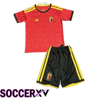 Belgium Kids Home Soccer Jersey Soccer World Cup 2026