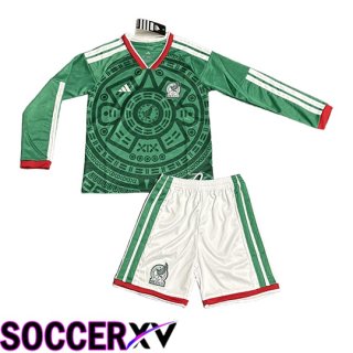 Mexico Kids Home Soccer Jersey Long sleeve Soccer World Cup 2026