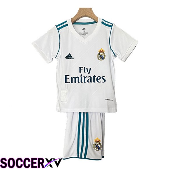 Real Madrid Retro Kids Soccer Jersey Home 2017/2018