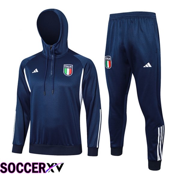 Italy Training Tracksuit Hoodie Dark Blue 2024/2025