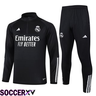 Real Madrid Training Tracksuit Suit Black/White 2023/2024