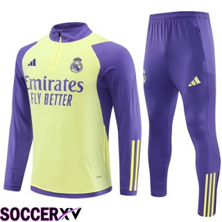 Real Madrid Training Tracksuit Suit Yellow/Purple 2024/2025