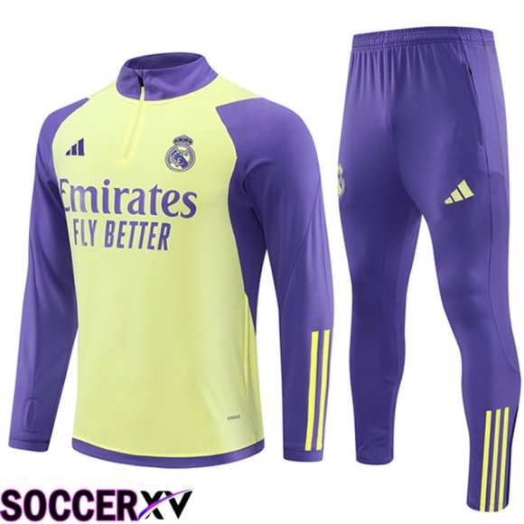 Real Madrid Training Tracksuit Suit Yellow/Purple 2024/2025