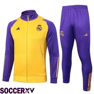 Real Madrid Training Jacket Suit Yellow/Purple 2024/2025