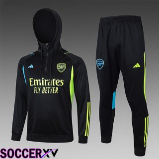 Arsenal Kids Training Tracksuit Hoodie Black/Green/Blue 2023/2024