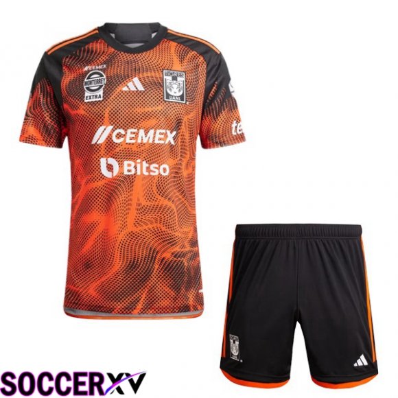 Tigres UANL Kids Soccer Jersey Third Orange 2024/2025