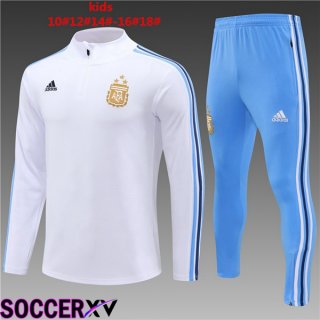 Argentina Kids Training Tracksuit Suit White 2024/2025