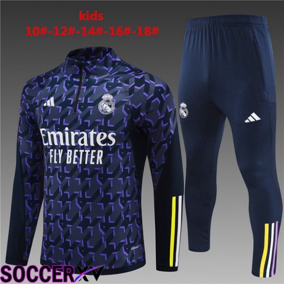 Real Madrid Kids Training Tracksuit Suit Blue Royal 2024/2025